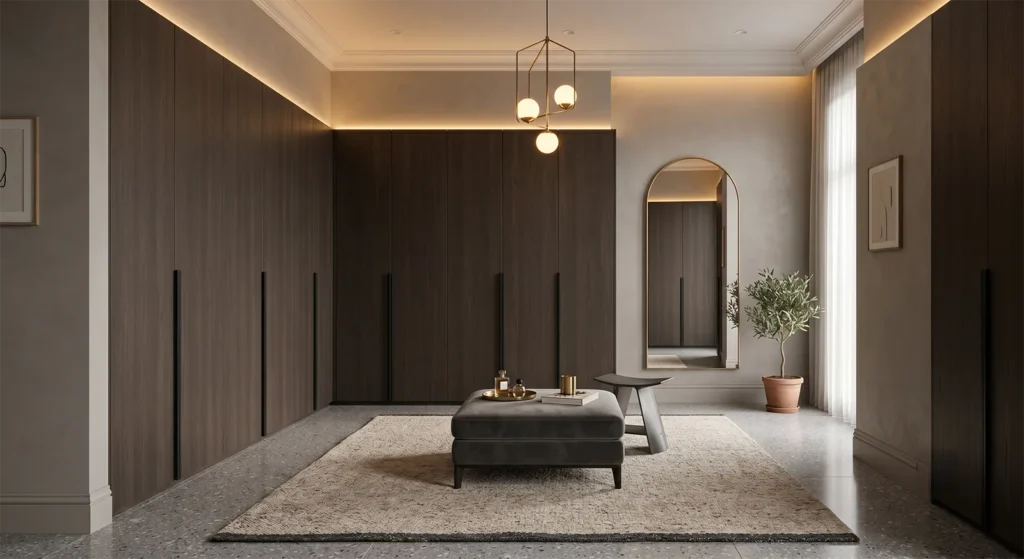 تفصيل دولاب ملابس مودرن بتصميم أنيق واستغلال ذكي للمساحات Modern wardrobe custom design with smart space utilization