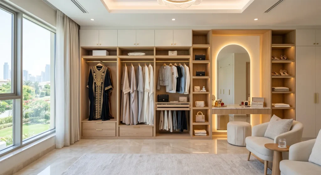 تصميم دولاب ملابس حسب الطلب مع أبواب سحاب أنيقة Custom wardrobe design with elegant sliding doors
